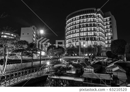 長崎出島Waran Trading House Monochrome [長崎市]遺址的夜景 63210520