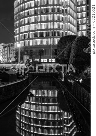 長崎出島Waran Trading House Monochrome [長崎市]遺址的夜景 63210521