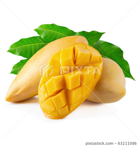 Yellow mango isolated on a white background Yellow mango isolated on a white background 63211086