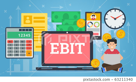 Vector flat long web banner - EBIT finance 63211340