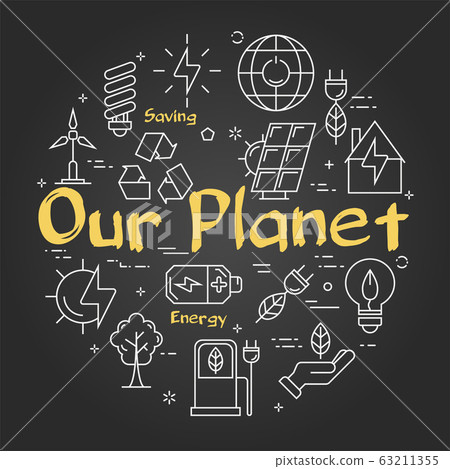 Vector Black Board Innovation Technology of Our Planet 63211355