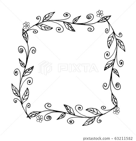 Vector hand drawn doodle frame. Ink illustration  63211582