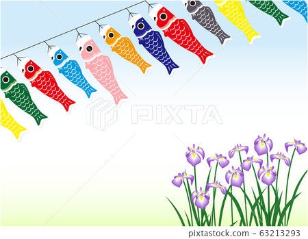 Children's Day Frame_ Koinobori and Iris Children's Day Frame_ Koinobori and Iris 63213293