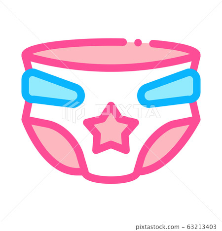Diaper With Star Icon Vector Outline Illustration 63213403