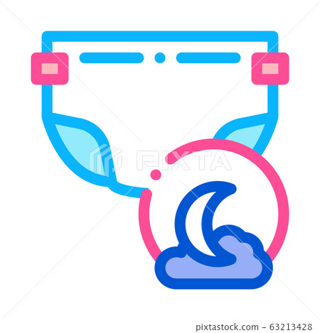 Night Diaper Icon Vector Outline Illustration 63213428