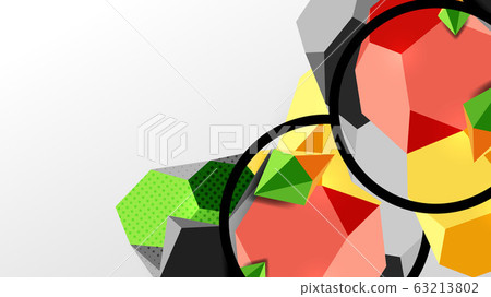 Abstract background - 3d polygonal geometric shapes composition. Vector Illustration For Wallpaper, Banner, Background, Card, Book Illustration, landing page 63213802