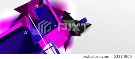 Abstract background - trendy low poly triangle shapes polygonal pattern. Vector Illustration For Wallpaper, Banner, Background, Card, Book Illustration, landing page 63213900