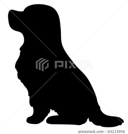 Cocker spaniel sitting silhouette Cocker spaniel sitting silhouette 63213956