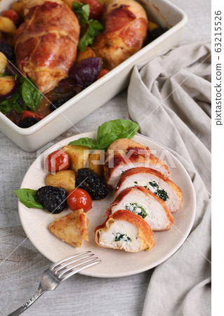 Sliced Stuffed Chicken Breast Sliced Stuffed Chicken Breast 63215526
