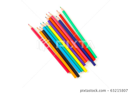 Many color pencils isolated on white background Many color pencils isolated on white background 63215807