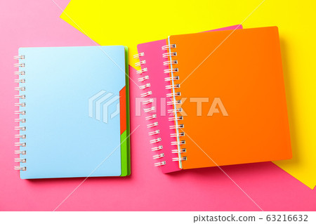 Composition with copybooks on two tone background, Composition with copybooks on two tone background, 63216632