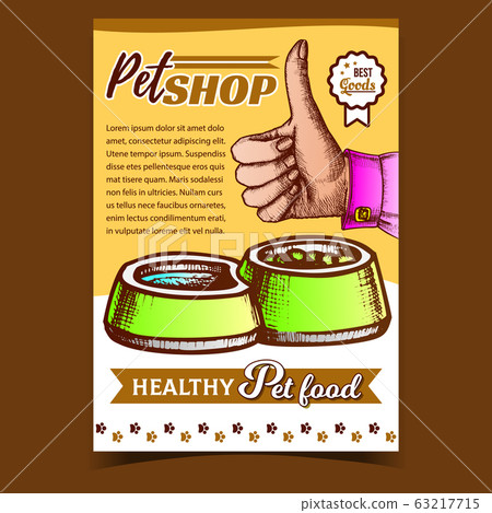 Pet Shop With Healthy Food Advertise Poster Vector 63217715