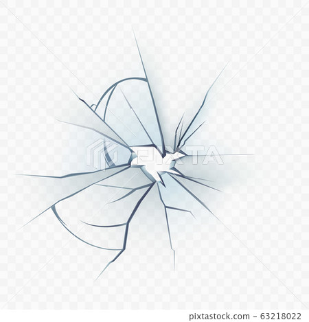 Smashed Glass Window Of Car Windshield Vector 63218022
