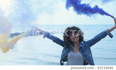 Holiday concept. Beautiful girl playing fun Holiday concept. Beautiful girl playing fun 63218040