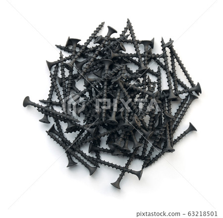 Top view of black drywall screws 63218501