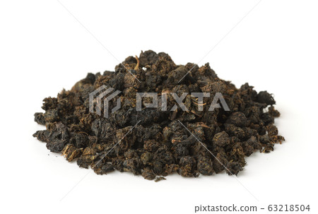 Pile of granular black tea 63218504
