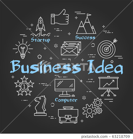 Vector line round Business Idea text concept on... - Stock Illustration ...