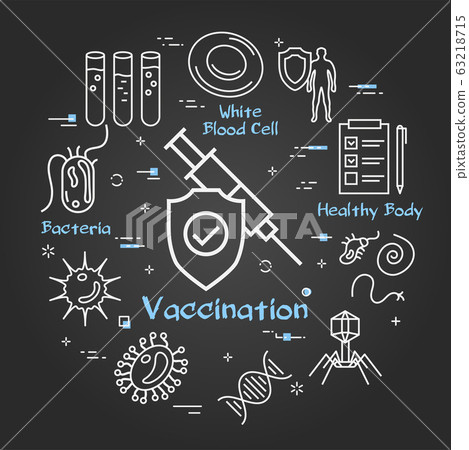 Vector black concept of bacteria and viruses - vaccination syringe icon Vector black concept of bacteria and viruses - vaccination syringe icon 63218715