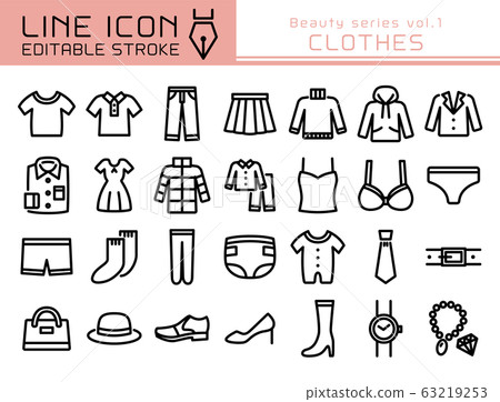 Line Icon美容系列vol.1衣服 Line Icon美容系列vol.1衣服 63219253