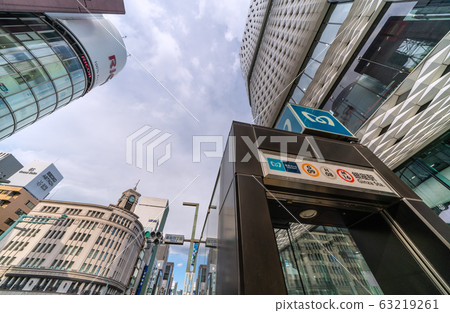 Tokyo cityscape in Japan Sudden cloud over Tokyo/Ginza (9 years after the Great East Japan Earthquake, new corona) = 14:46 on 11th 63219261