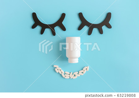 Abstract face made from closed decorative eyes, Abstract face made from closed decorative eyes, 63219808
