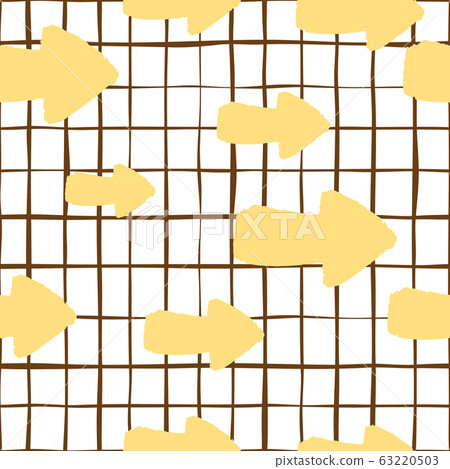 Creative yellow arrows ink seamless pattern. 63220503