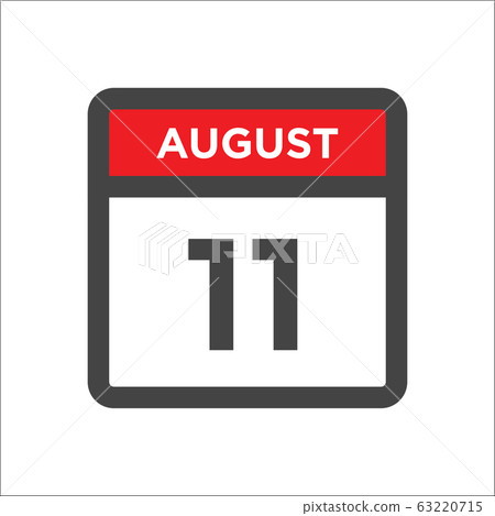 August 11 calendar icon with day of month August 11 calendar icon with day of month 63220715