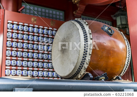 A large drum displayed at a shrine in Kanda, Chiyoda-ku, Tokyo 63221068