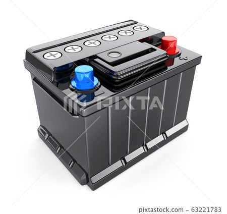 One black car battery 63221783
