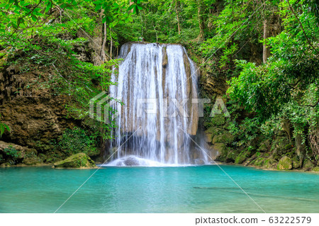 Waterfall cliff level 3, Erawan National Park, 63222579