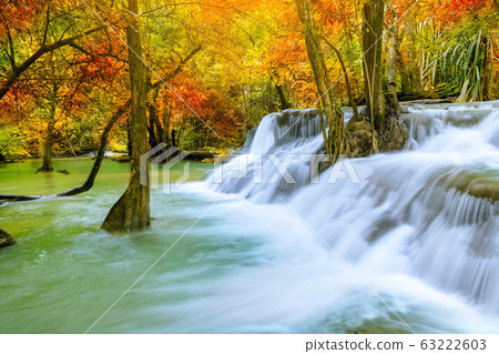 Colorful majestic waterfall in national park 63222603