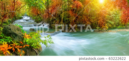 Colorful majestic waterfall in national park Colorful majestic waterfall in national park 63222622
