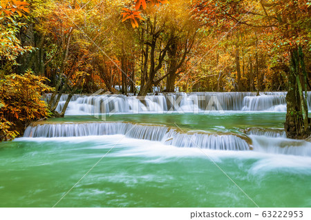 Colorful majestic waterfall in national park 63222953