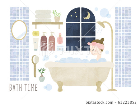 Bath time watercolor 63223852