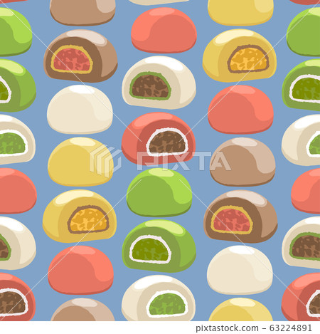 Traditional japanese mochi desserts of different tastes 63224891