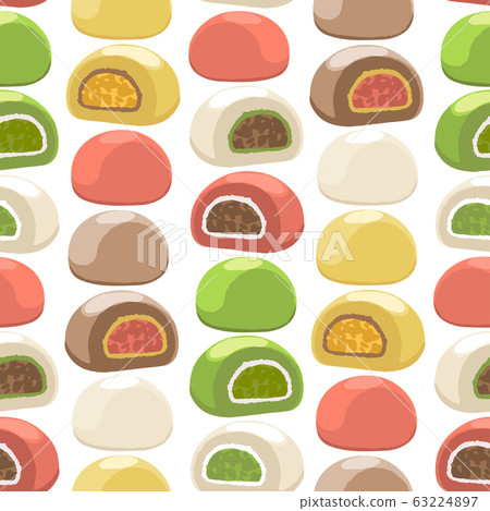 Traditional japanese mochi desserts of different tastes Traditional japanese mochi desserts of different tastes 63224897