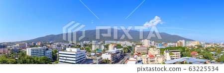 Chiang Mai cityscape and Doi Suthep mountain Chiang Mai cityscape and Doi Suthep mountain 63225534