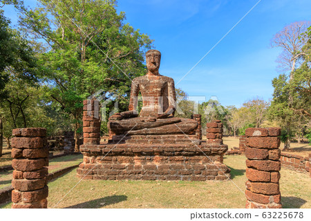 Sitting Buddha statue at Wat Sing temple in Sitting Buddha statue at Wat Sing temple in 63225678