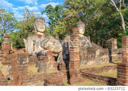 Group of Buddha statues at Wat Phra Kaeo temple in Group of Buddha statues at Wat Phra Kaeo temple in 63225712