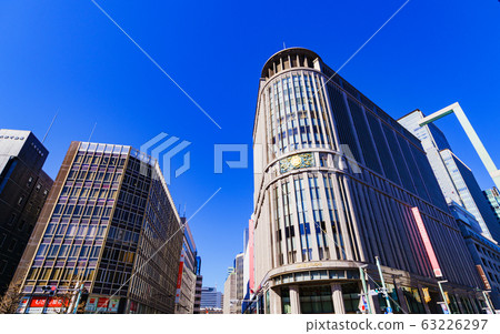 日本橋三越總公司建築東京都日本景觀城市景觀百貨商店零售業務經濟[從公共道路拍攝] 63226297