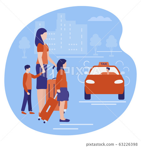 Vector People suitcase Travel Taxi Transportation Vector People suitcase Travel Taxi Transportation 63226398