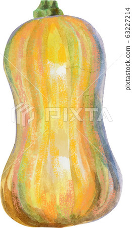 Yellow pumpkin on isolated white background, 63227214