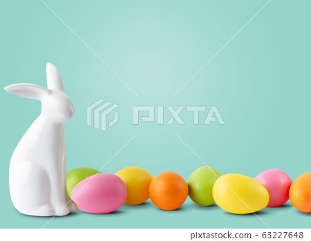 Easter bunny and eggs 63227648