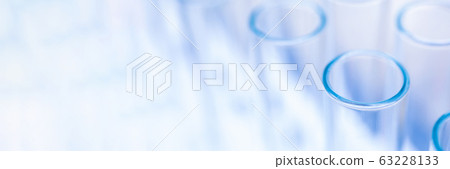 Closeup glass test tubes, chemical equipment 63228133