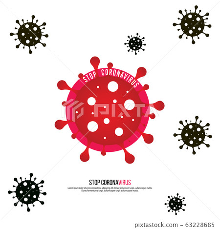 Sign caution coronavirus. Stop coronavirus. 63228685