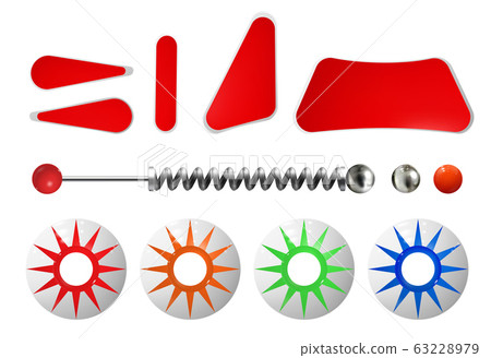Realistic colored pinball elements 63228979