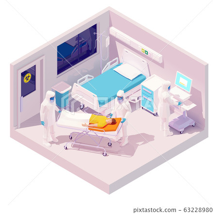 Vector isometric hospitalization with coronavirus Vector isometric hospitalization with coronavirus 63228980