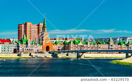 Spasskaya Tower and Theatre Footbridge in Yoshkar-Ola, Russia Spasskaya Tower and Theatre Footbridge in Yoshkar-Ola, Russia 63229570