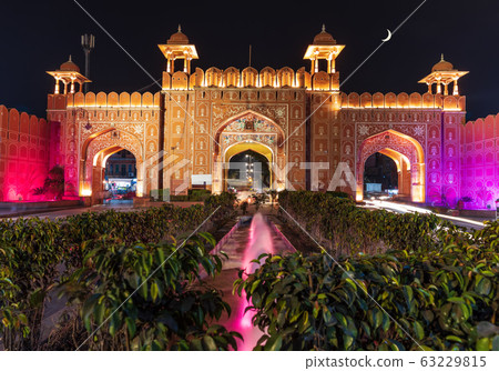 Ajmeri Gate in Jaipur, Rajasthan, India, night 63229815