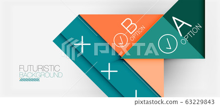 Abstract background, geometric business multicolored paper infographic - triangle frames for text, icons or graphics on light background with copyspace. Vector Illustration For Wallpaper, Banner Abstract background, geometric business multicolored paper infographic - triangle frames for text, icons or graphics on light background with copyspace. Vector Illustration For Wallpaper, Banner 63229843